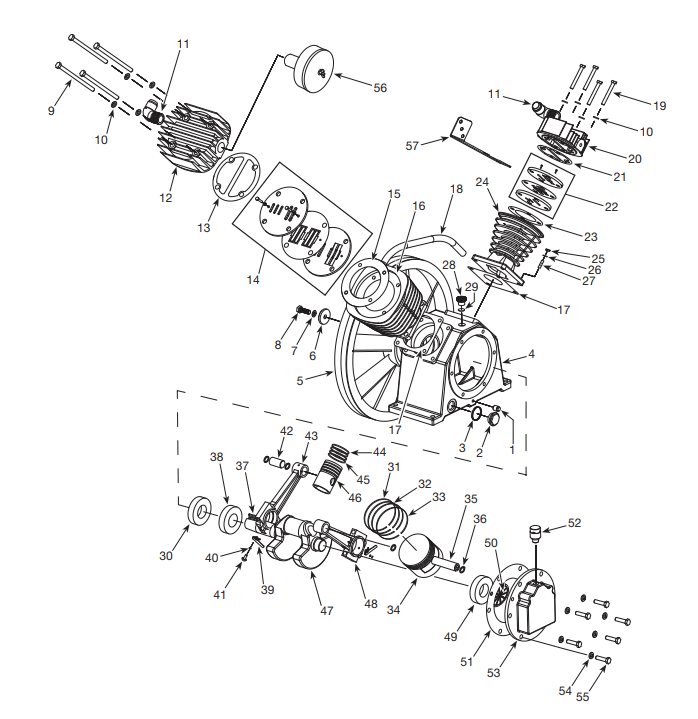 Section 6 Diagram and Parts List for GR3200  Campbell Hausfeld Compressor